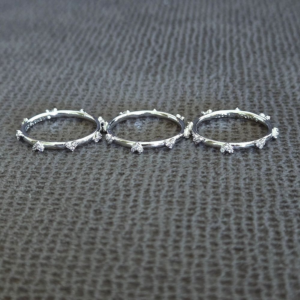 Kendra Scott "Haven" Silver🤍 Crystal Heart❤️ Rings💍 Trio3️⃣ - Picture 5 of 16